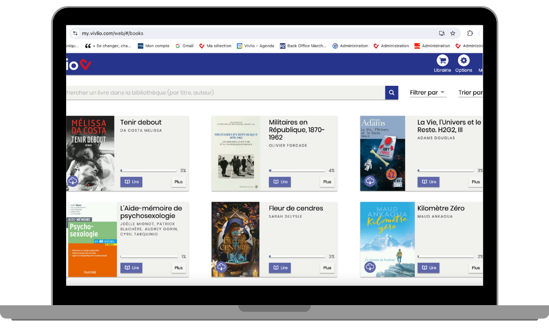 Page my vivlio - écran affichage bibliothèque avec tous les livres.png